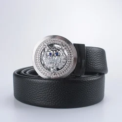 ZLD High Quality Men's Wolf Design Alloy Auto Buckle Leather Belt,Fashion Split Cowhide Leather Belt,Men's Jeans and Casual Pant