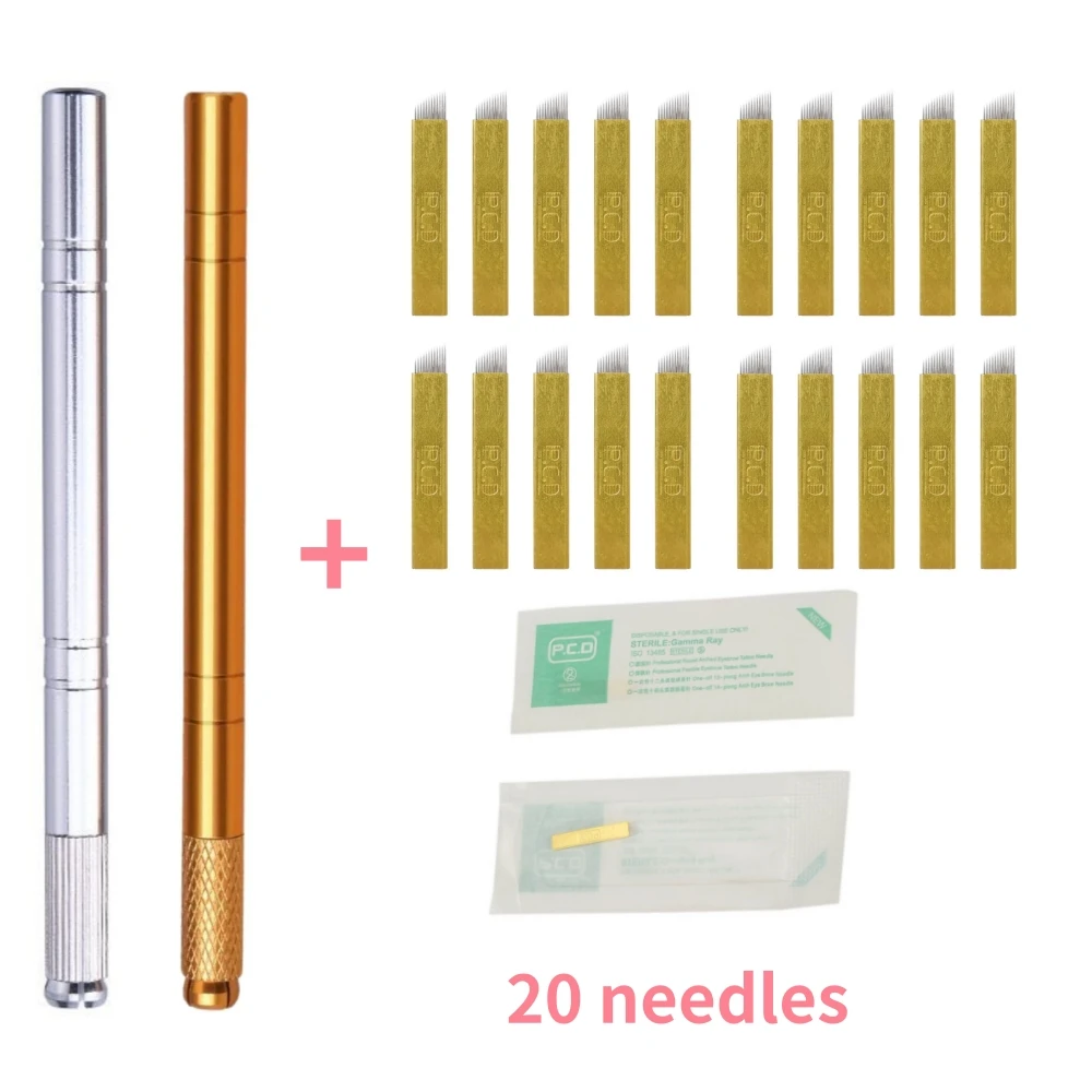 

Golden Tebori 3D микроблейдинг татуировка иглы перманентный макияж руководство профессиональный набор татуировок для микроблейдинга бровей инструмент