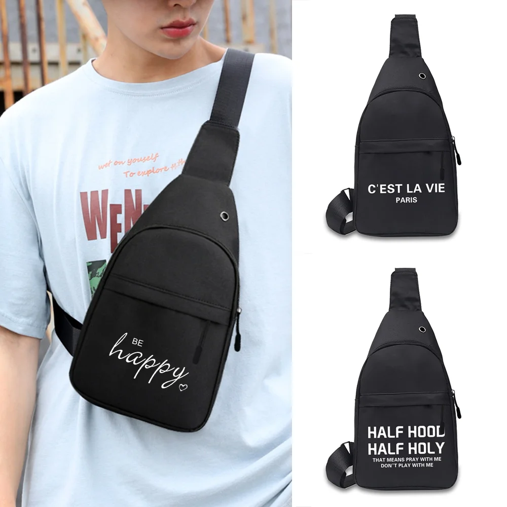 Fashion Men Chest Bag Outdoor Leisure Sports Mobile Phone Wallet Organizer Male Crossbody Canvas Bags Shoulder Fanny Pack 2023