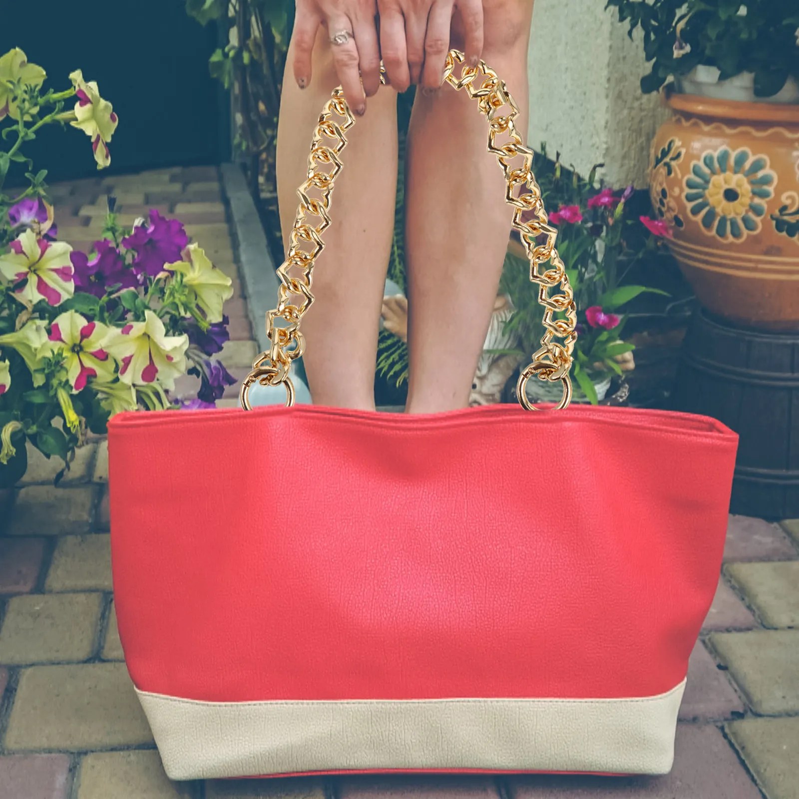 Heart Design Handbag Chain for Women – Premium Zinc Alloy Polished Sling Strap for Clutch, Shoulder & Purse Bags - view 2