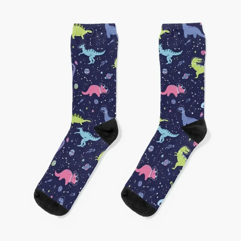 

Space Dinosaurs in a Purple Sky Socks moving stockings floral Designer Man Socks Women's