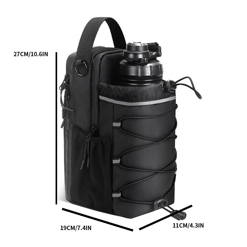 Geestock Magnetic Gym Water Bottle Bag Holder Large Capacity Crossbody Sling Bag Strong Magnet Phone Pocket Outdoor Sports Bag