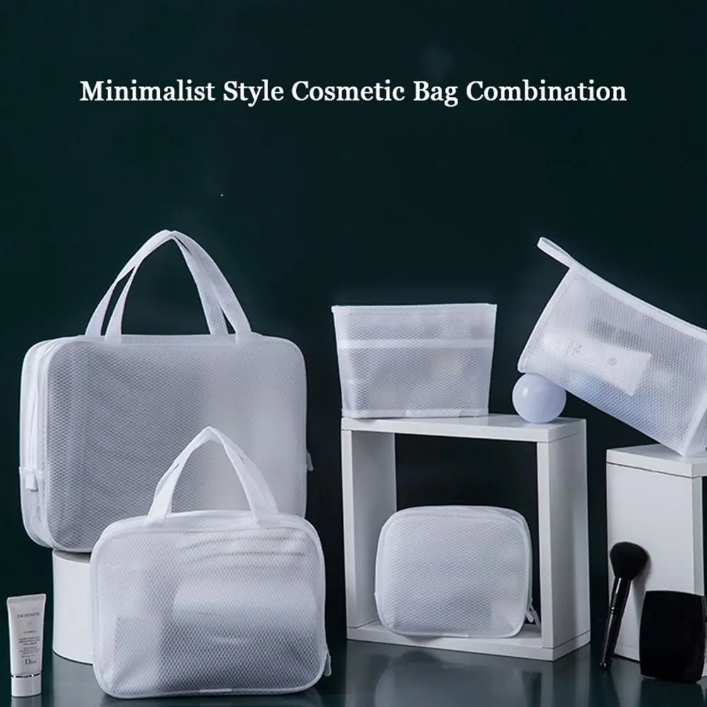 

Organizer Case White Square Bag Wash Pouch Cosmetic Cases Storage Toiletry Bag Mesh Cosmetic Bag Combination Makeup Bags
