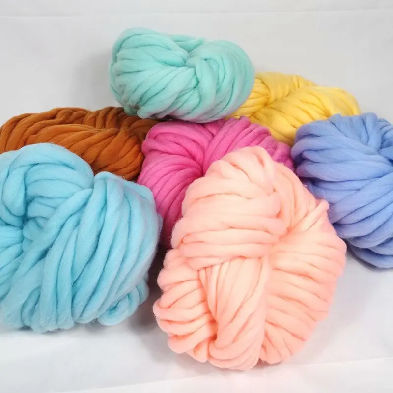 250g 35M bardzo grube naturalne wełny merynosów gruba przędza filc wełniany niedoprzęd przędzy do przędzenia ręcznie Knitting Spin przędzy Winter