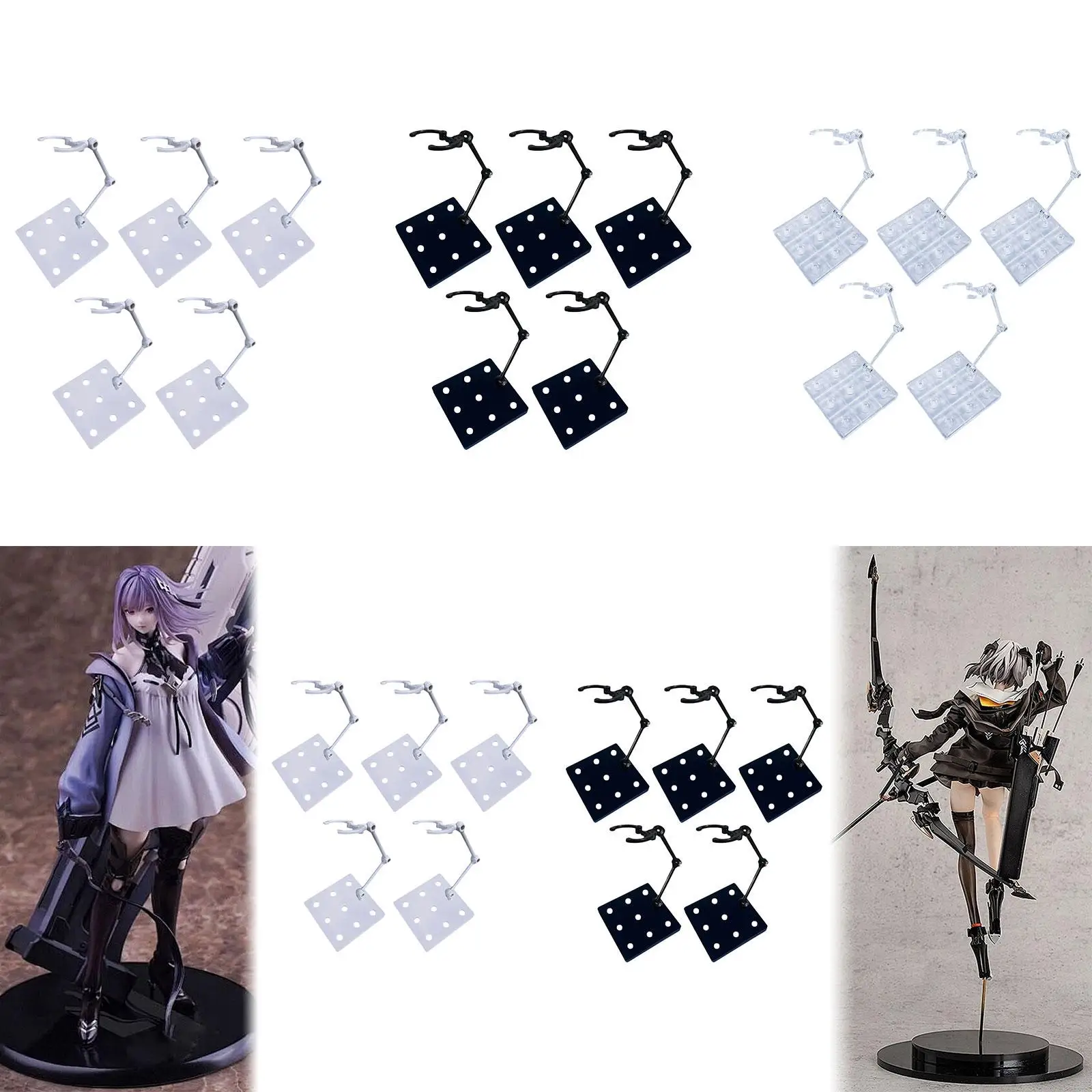 5x Action Figure Display Base Bracket Lightweight Solid Adjustable Brace Support Arm for BB Hg/RG 1/144 Toy Ideal Gift Kids