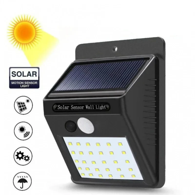 Hot Sale 30 100 LED Solar Light Wireless Motion Sensor Waterproof Solar Wall Lamp Outdoor Garden Decoration Spotlights