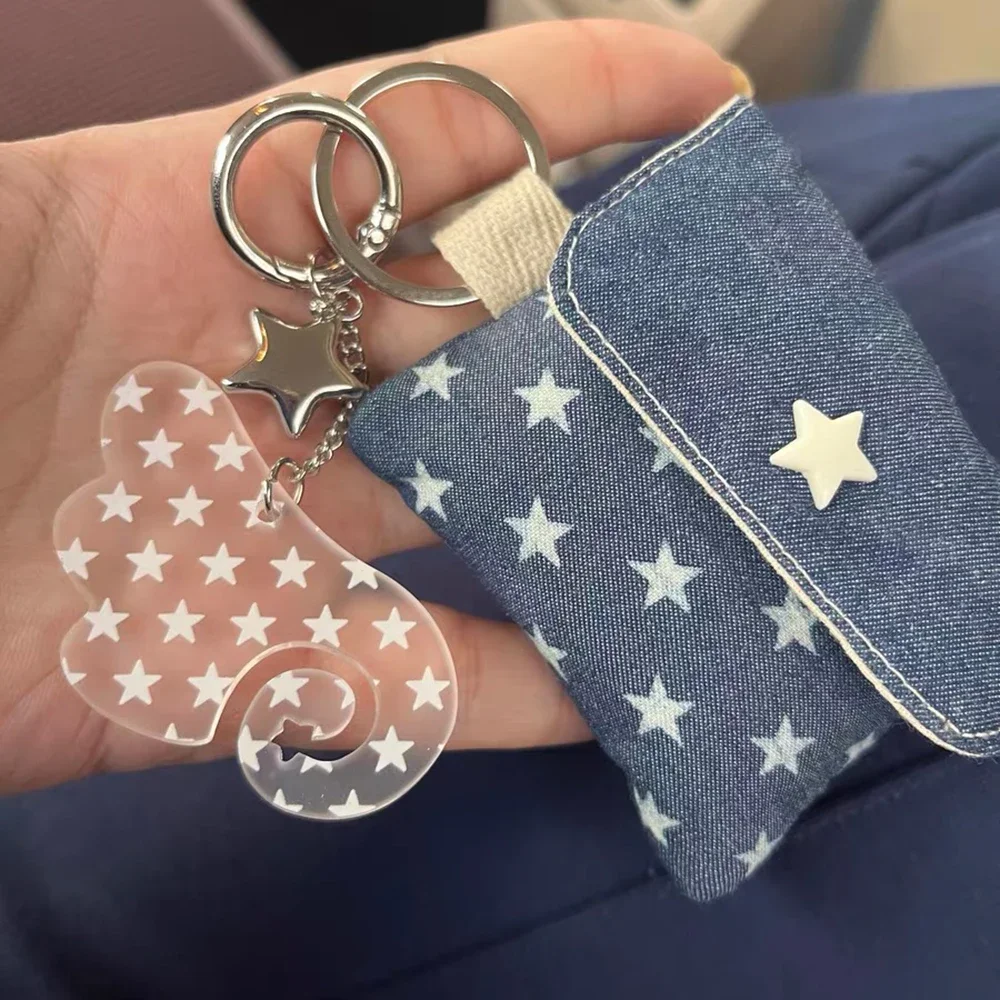 Creative Acrylic Star Angle Wings Keychain for Women