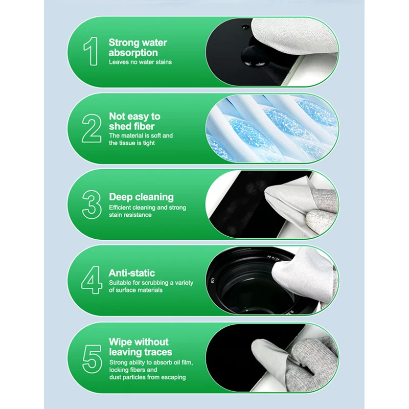 RELIFE RL-045A Soft Dust-Free Wipes Cleaning Cloth for Mobile Phone Tablet LCD Screen Camera Glass Cleaning Tools