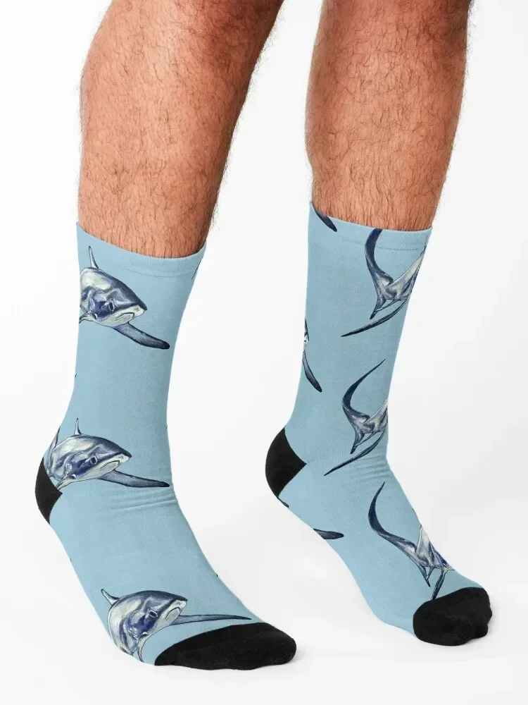 Calcetines con ilustración de tiburón más trillero, regalo divertido de lujo, calcetines para hombre y mujer