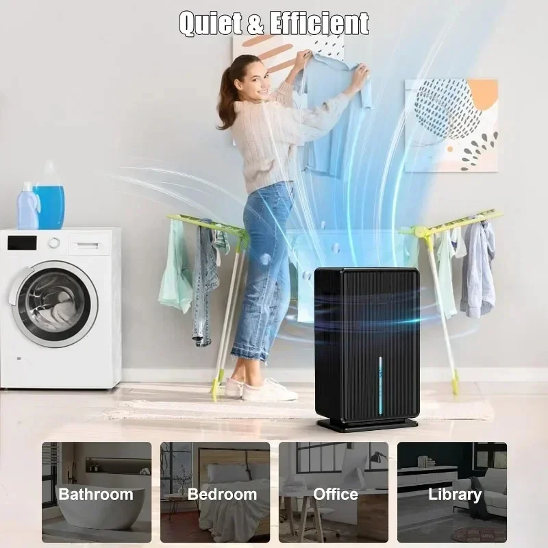 Dehumidifier for Bathroom Bedroom Basement Bathroom RV Closet Bedroom with Automatic Shutoff Home Quiet