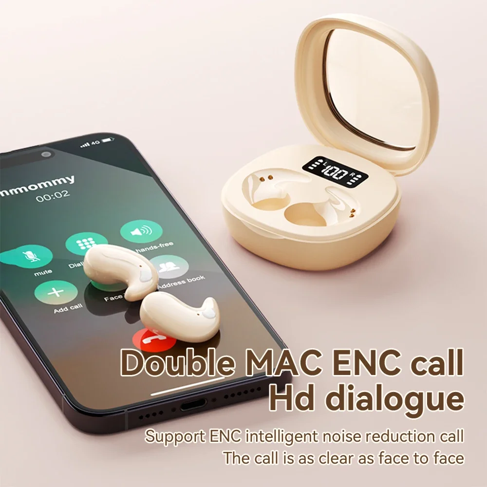 Wireless Bluetooth Headsets Sleep MiNi Invisible In-ear Earphone Noise Reduction Waterproof Game Stereo Sound Headphone Earbuds