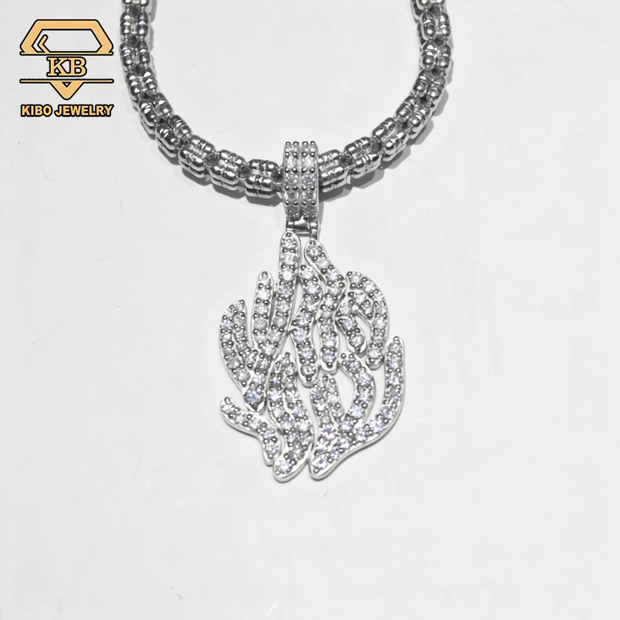 

D Color Vvs Moissanite Necklaces for Women Men 925 Sterling Silver Pendant Chain 18k Plated Fire Shape Pendants Fine Jewelry