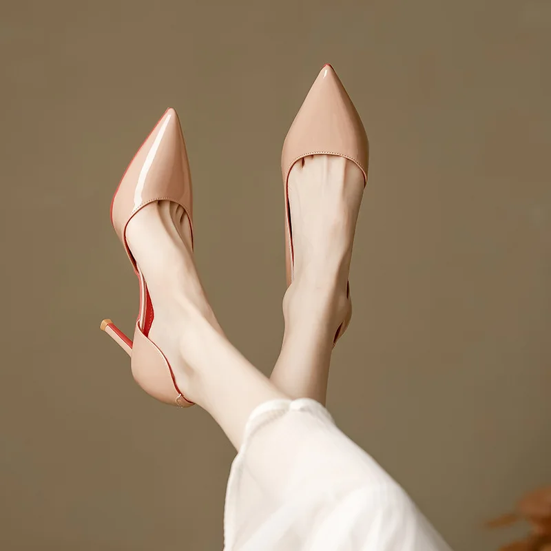 

Hot Sale Of The Season Autumn woman's High Heels Crazy Sexy Thin Heel Disposable Professional Black Elegant Striped