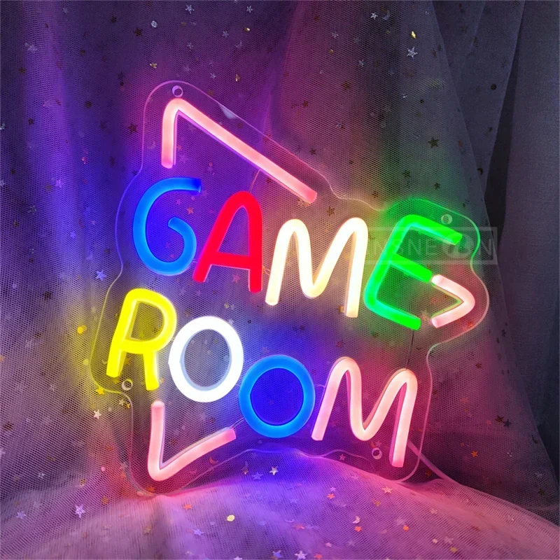 Game Room Neon Sign USB Powered Bedroom Decorative LED Wall Light for Gaming Setup Home Bar Art Decor Man Cave Decor Neon Sign