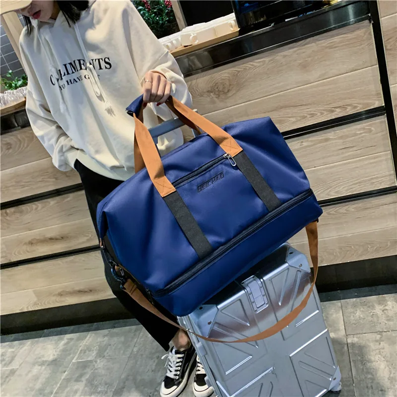 

Trendy Travel Bags Large Capacity Sports Waterproof Messenger Dry and Wet Seperation Tote Men's and Women's Travel Bags