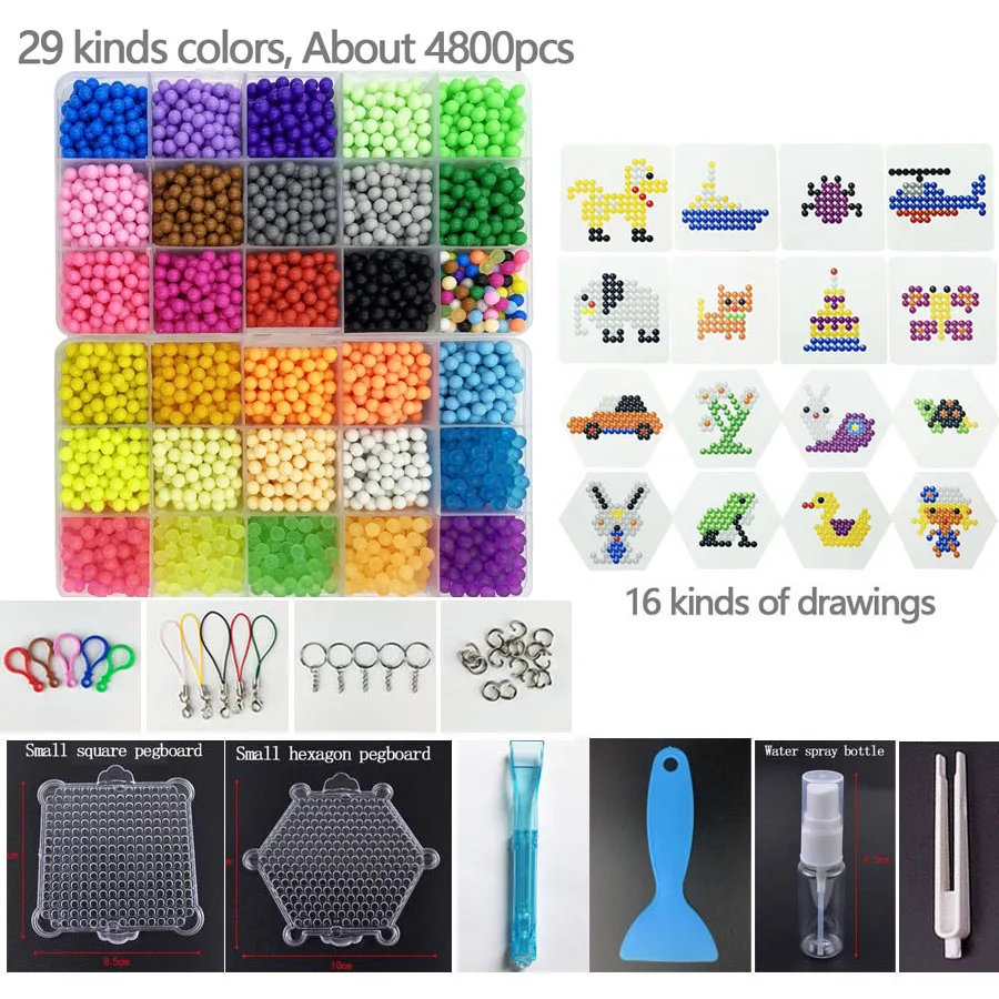 5MM Hama Beads Puzzle Perlen beads DIY Magic Water Spray Beads Set Ball Games 3D Handmade Toys for girls Children