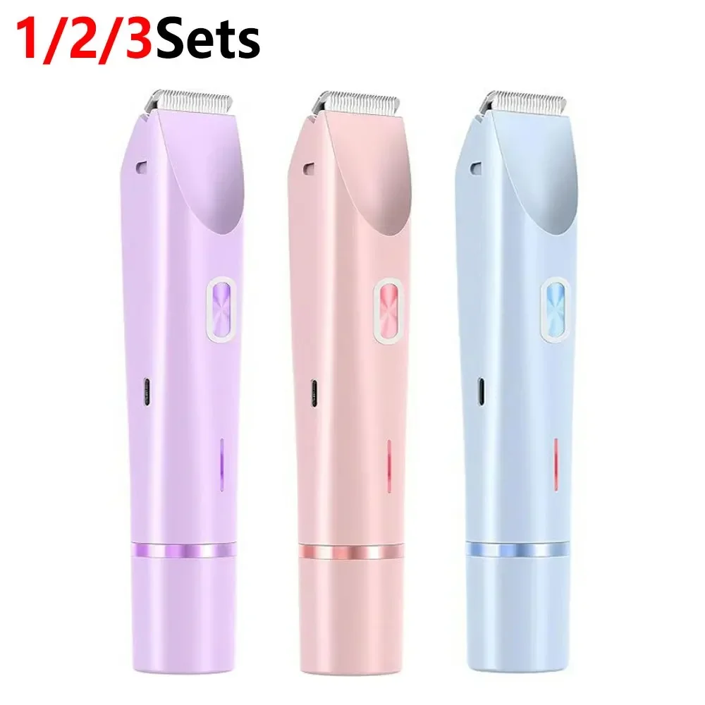 conjunto-de-1-2-3-aparelhos-de-barbear-femininos-com-carregamento-usb-c-com-duas-laminas-a-prova-d'agua-ipx7-para-depilar-a-regiao-do-biquini-aparelho-de-barbear-eletrico-sem-fio-para-axilas-e-pernas