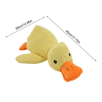 The Mellow Dog Calming Duck Cute No Stuffing Duck with Soft Squeaker Wild GooseChew Toy Cleaning Teeth 4
