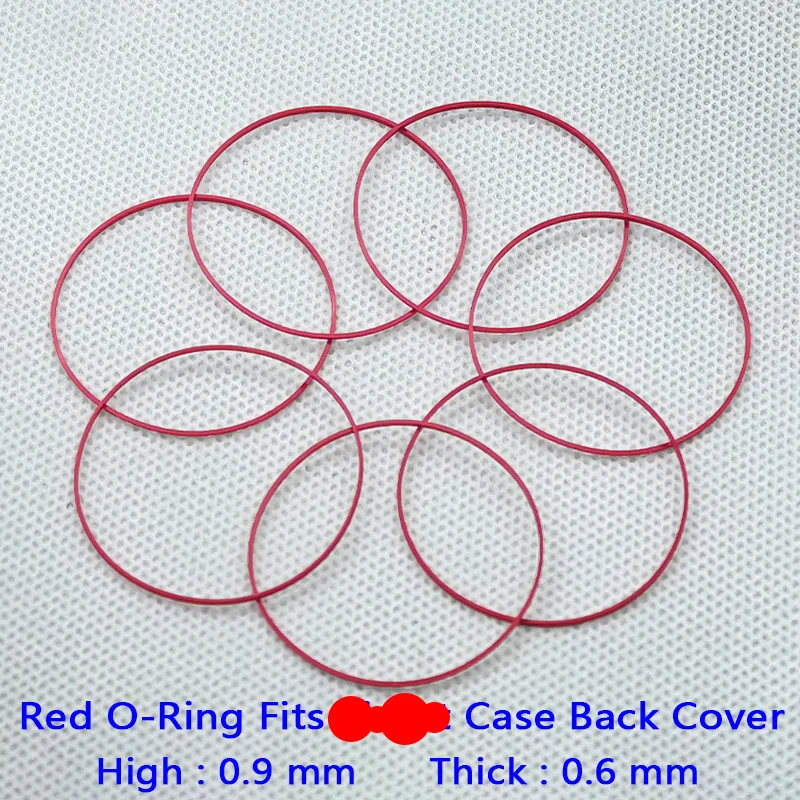 2/5 PCS Red Gasket O-Ring Dia 25-40MM Waterproof Gasket Fit For Men Watch Case Back Cover T035 Couturier 1853 Case Ring Parts image 4