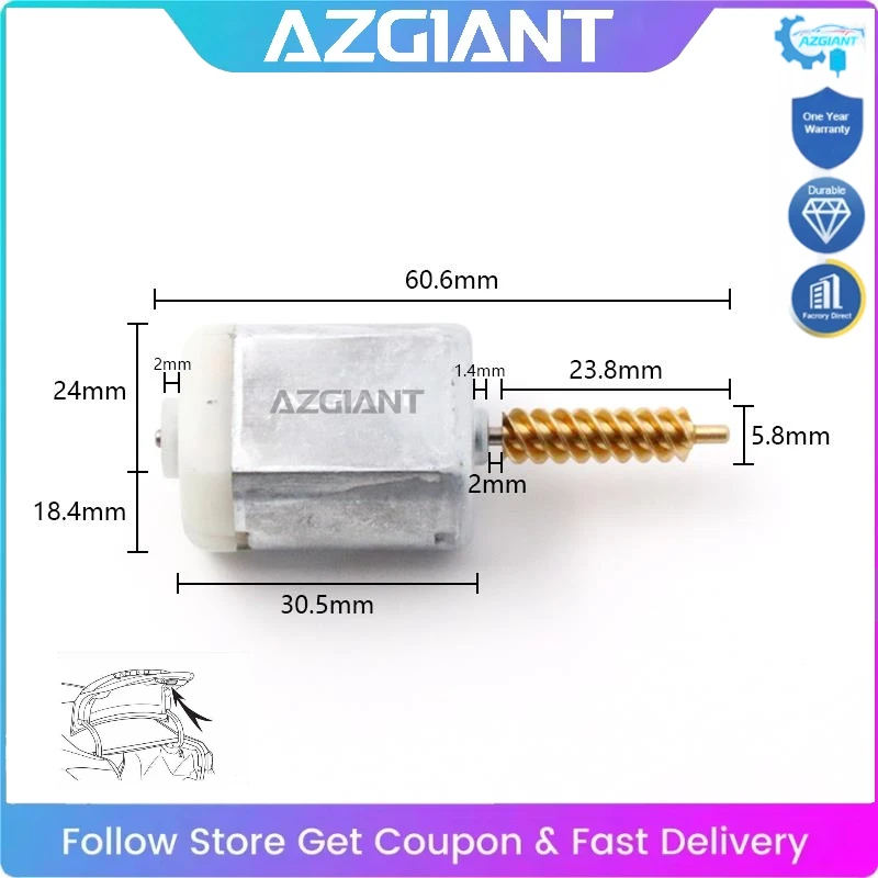 

AZGIANT for 2013-2017 Hyundai Elantra GT L4 1.8L 2.0L Trunk Lock Actuator Tailgate Mini Motor DC 12V Exact OEM Parts 81230-A5000