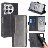 Fashion Contrasting Color Leather Flip Case for Oneplus 13 oneplus 12R 12 11R 11 ACE 3V 3 2V 2 Pro Nord N30 SE Multi Card Cover