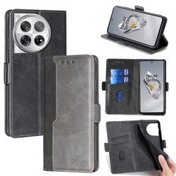 Fashion Contrasting Color Leather Flip Case for Oneplus 13 oneplus 12R 12 11 ACE 3 2V 2 Pro Nord N30 SE Multi Card Cover