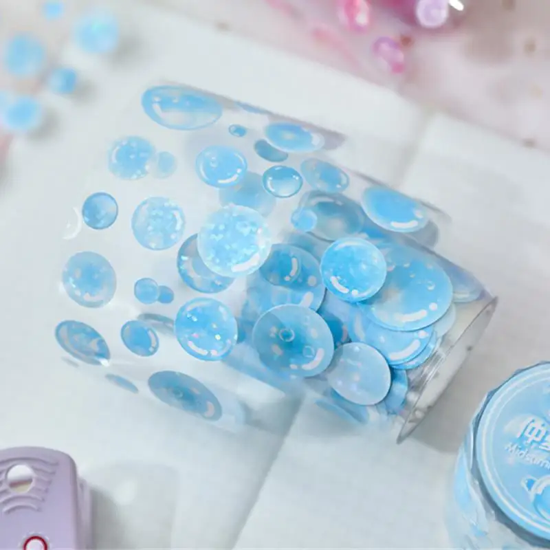 Colorful Bubble Dots Washi Tape Round Stickers Dot Masking Adhesive Tape Decor Scrapbooking DIY Diary Planner Stationery