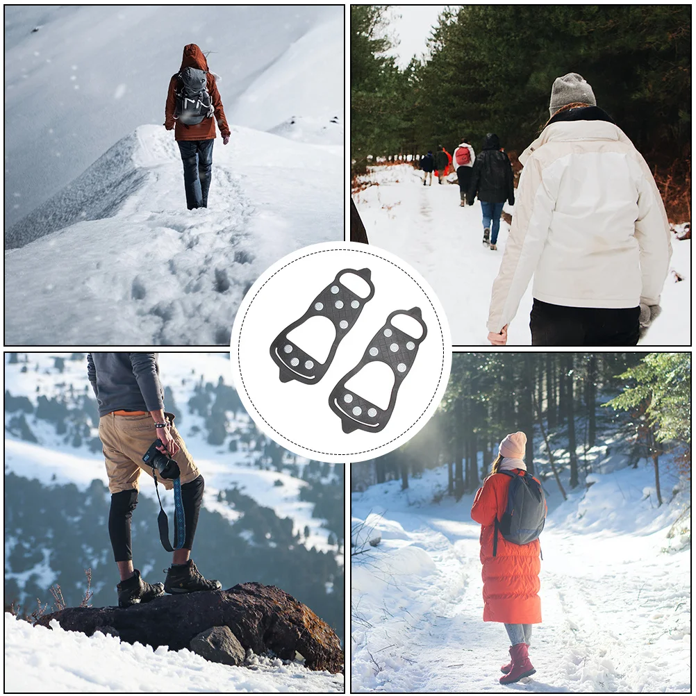 

1Pair Anti-Skid Shoes Cover Snowfield Cleats Outdoor Ice Cleats Durable Non-Slipping Shoe Cover Lightweight for Hiking Climbing