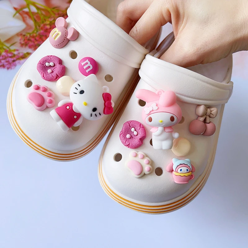 

Hole Shoes Diy Accessories Cute Cartoon Kuromi Shoe Buckles Sandals Garden Shoes Accessories Removable Shoe Flowers
