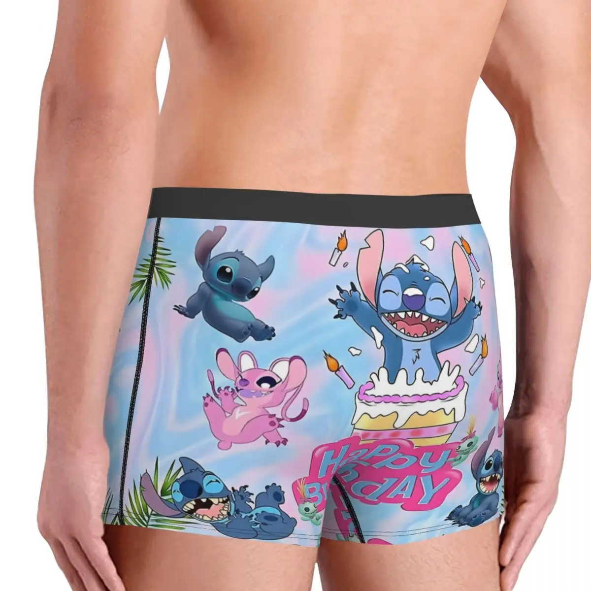 Custom Stitch Printed Underwear Men Breathable Cute Cartoon Boxer Briefs Shorts Panties Soft Underpants For Homme