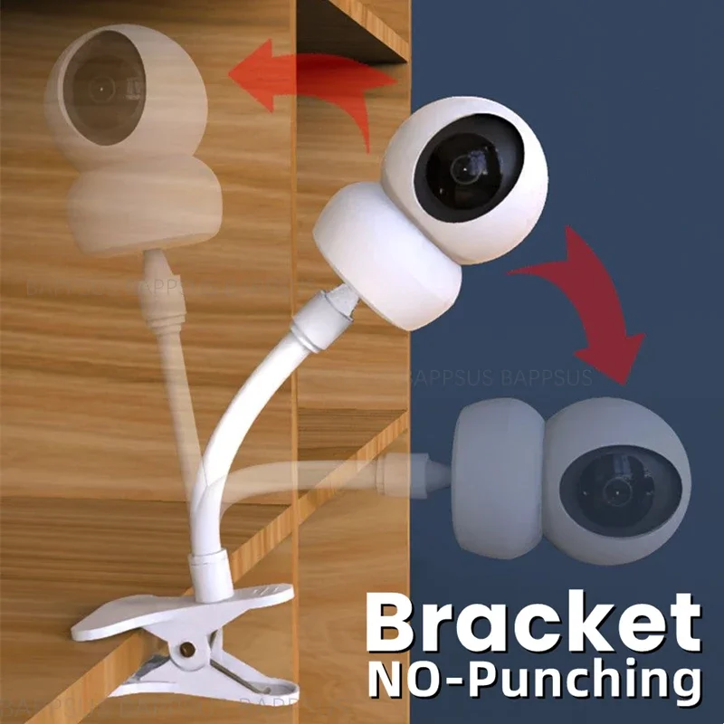 No Punching Portable Clip Mount Webcam Stand For Baby Monitor Camera Holder Home Flexible Twist Mounting Kit Attaches to Crib - Image 2