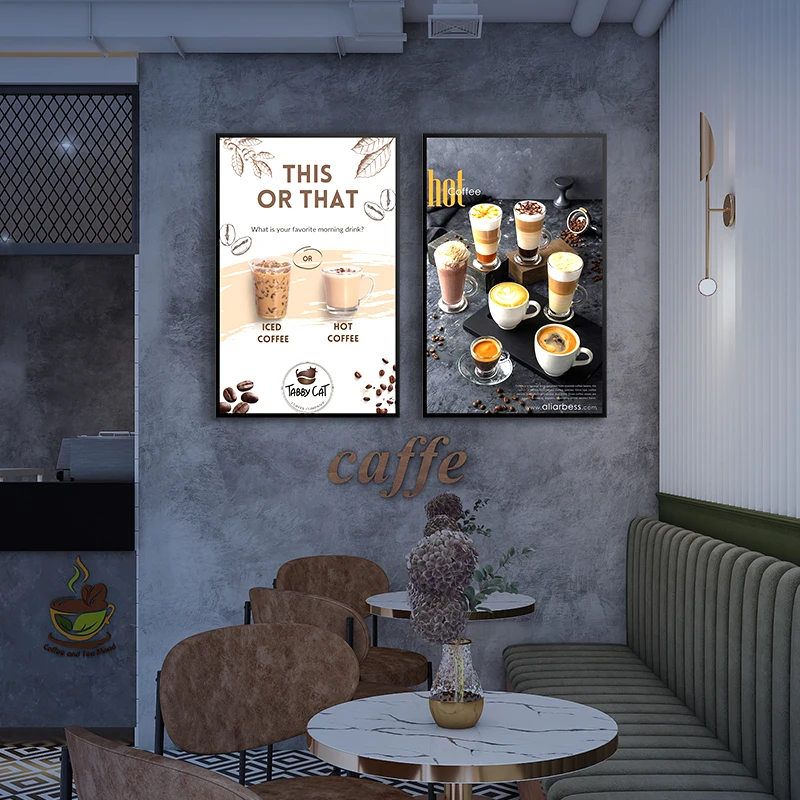 Fast Food Restaurant Equipment Sign Board LED Backlit Restaurant Menu Advertising Light Boxes Slim ultra Thin Light Box