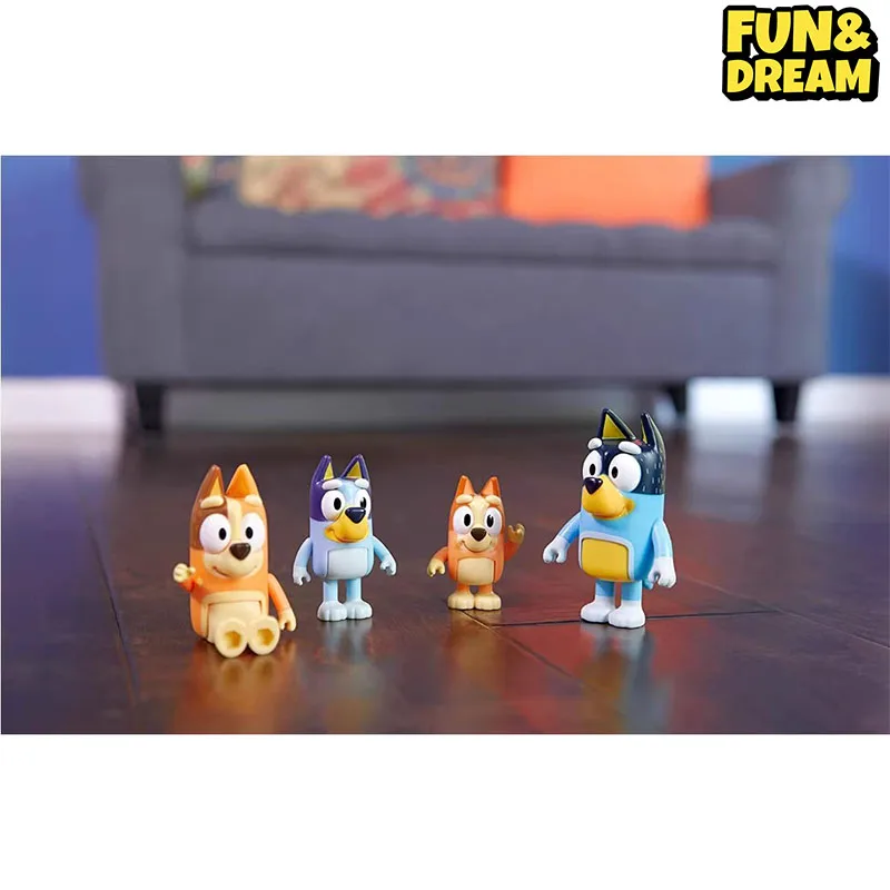 Bluey & Friends 4 Periphery Four-Piece Set Of Movable Figure Toy Figures Birthday Gift For Table Ornaments Collectible Figures