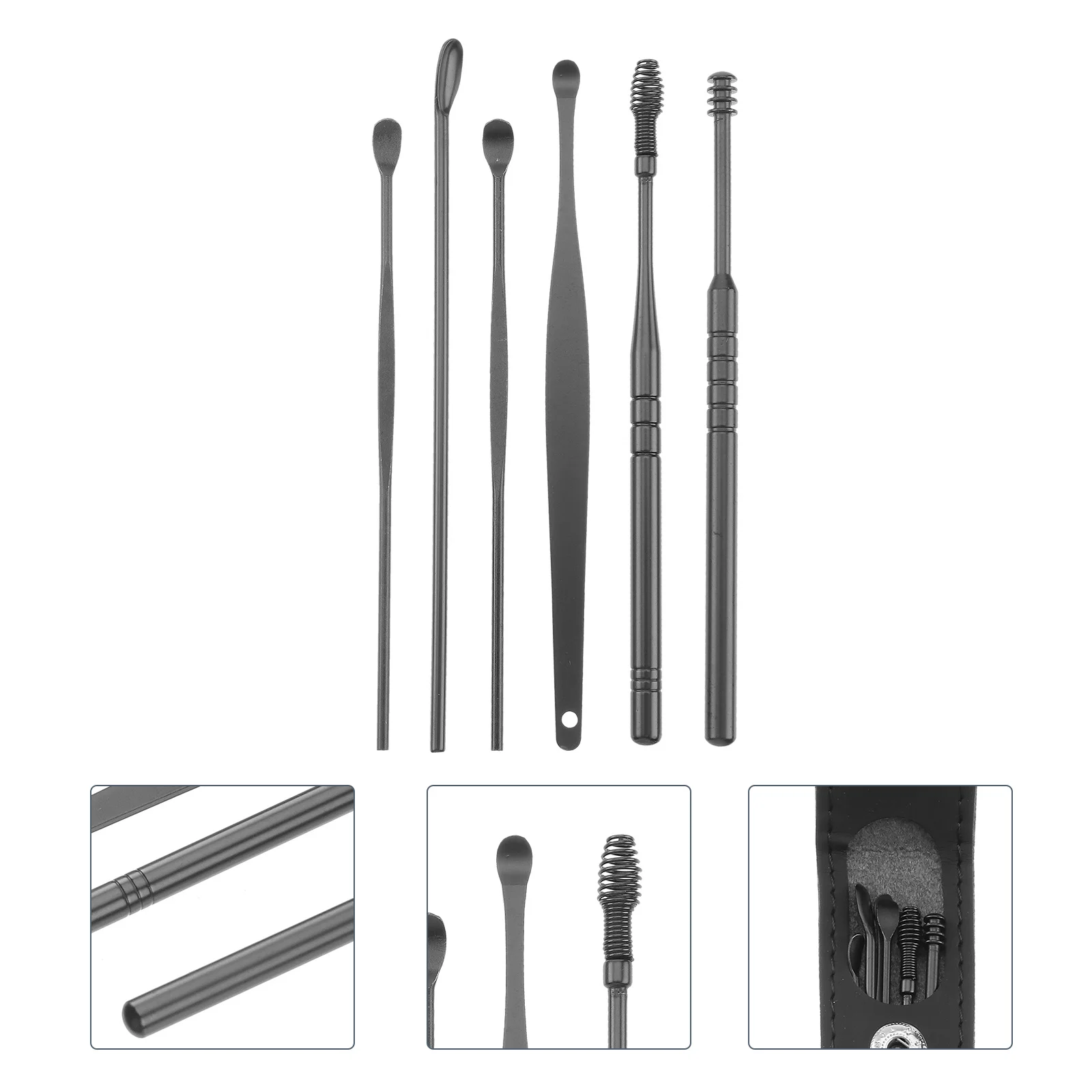 

2Sets Stainless Steel Ear Picks Spiral Earwax Cleaner Kit Safe Professional Ear Wax Removal Tool Stainless Steel