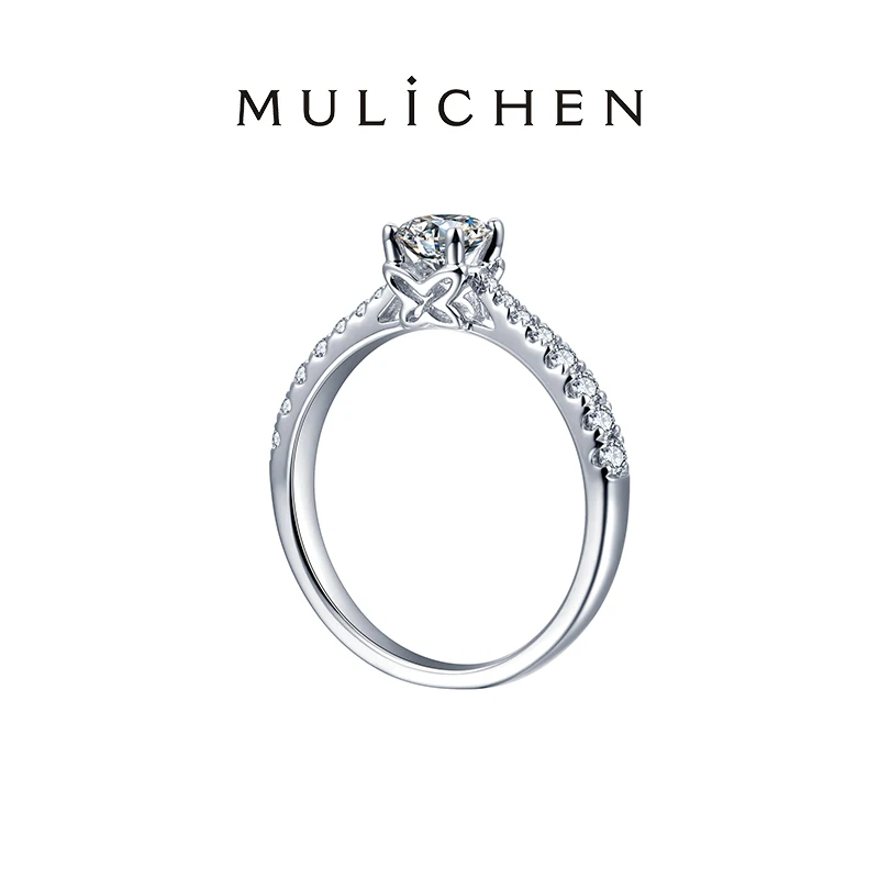 MULICHEN 0.5 Carat D Color Moissanite Bridal Rings For Women 100% 925 Sterling Silver Jewelry For Women Wedding Rings