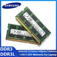 SAMSUNG Laptop RAM DDR3 DDR3L Memoria Ram 2GB 4GB 8GB SODIMM Notebook 1066MHz 1600MHz 1866MHz Memoria de alto rendimiento 1,35/1,5 V