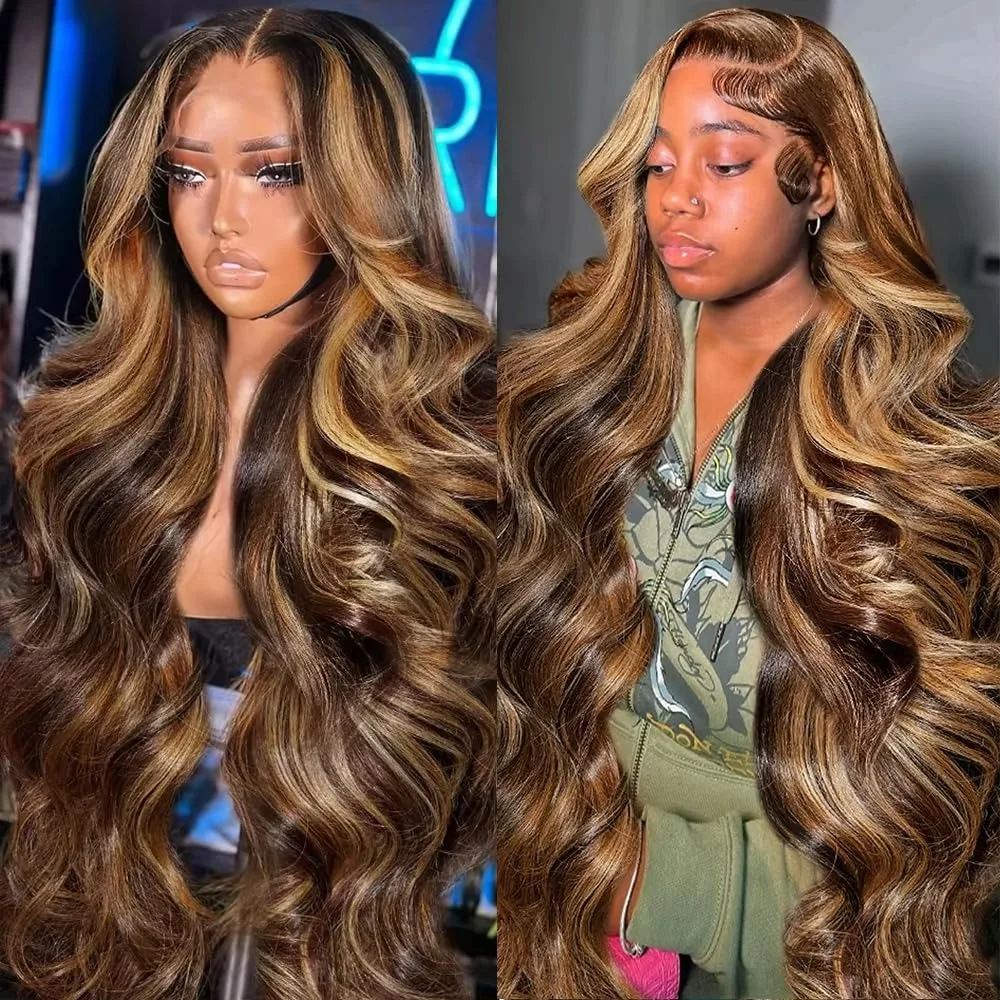 

200 Density 30 Inch 13x6 Hd Lace Frontal Wig Brazilian Humanhair Ombre Wigs On Sale Clearance 427 Highlight Body Wave Wigs