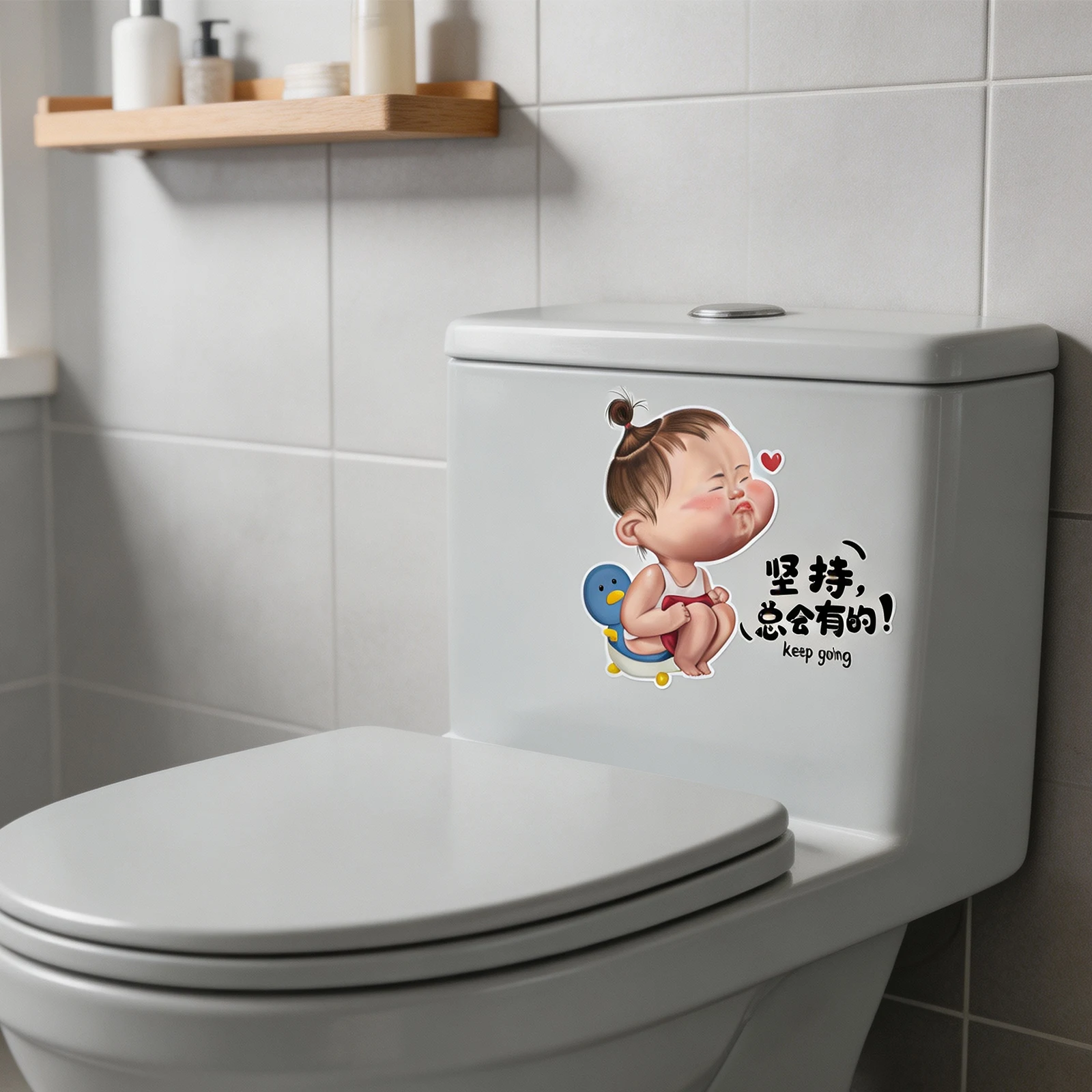 Funny Toilet Sticker for Bathroom Use with Cartoon-Inspired Artwork Designed to Bring Smiles During Everyday Use