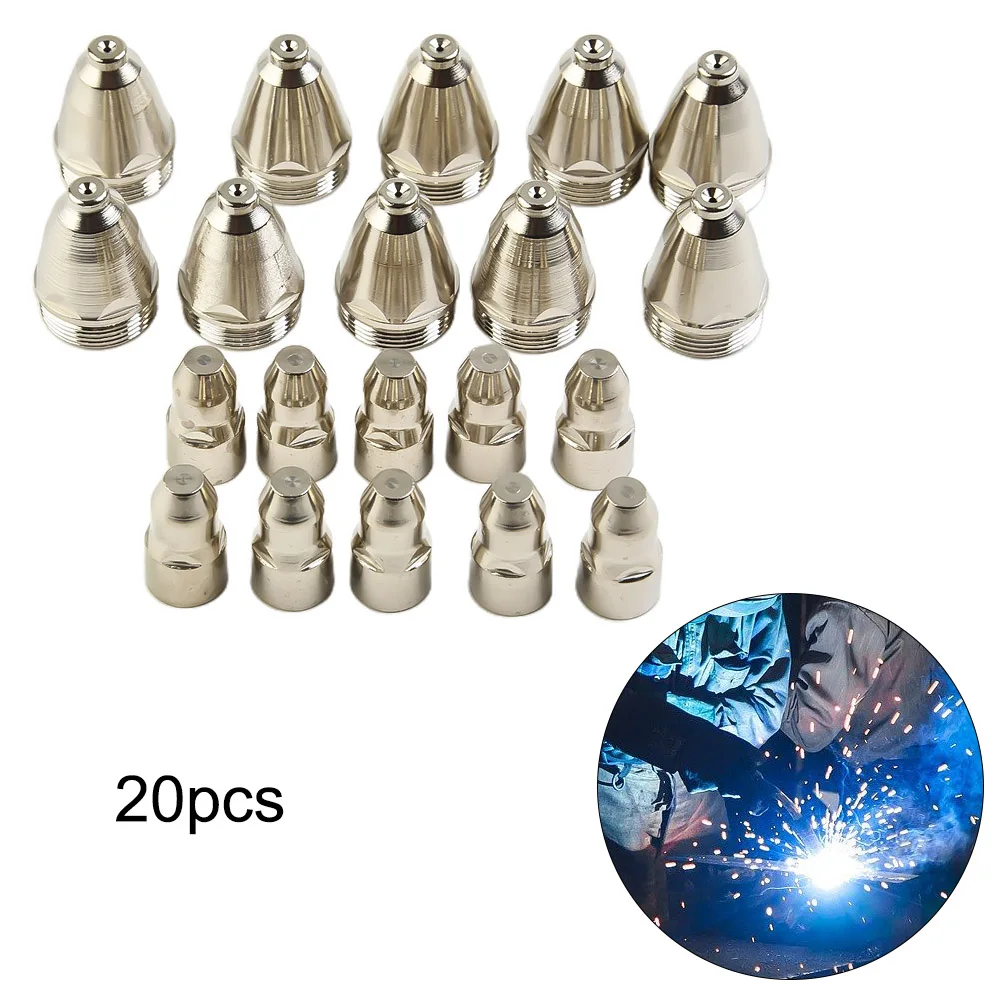 20x P-80 Plasma Cutting Torch Consumable Cutting 60A & 80A Tip Electrode Nozzle 100A P-80 CNC Plasma Torch Tip Electrode Nozzle