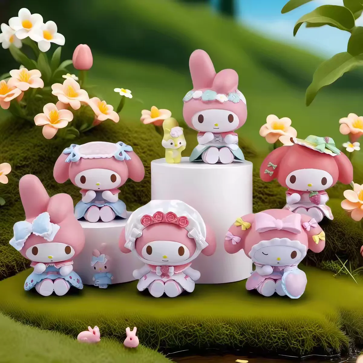 

New Hot Good Sanrio Piquenique Morango Surprise Blind Box Tea Party My Melody Desktop Decoration Handmade Gift Blind Box 2026