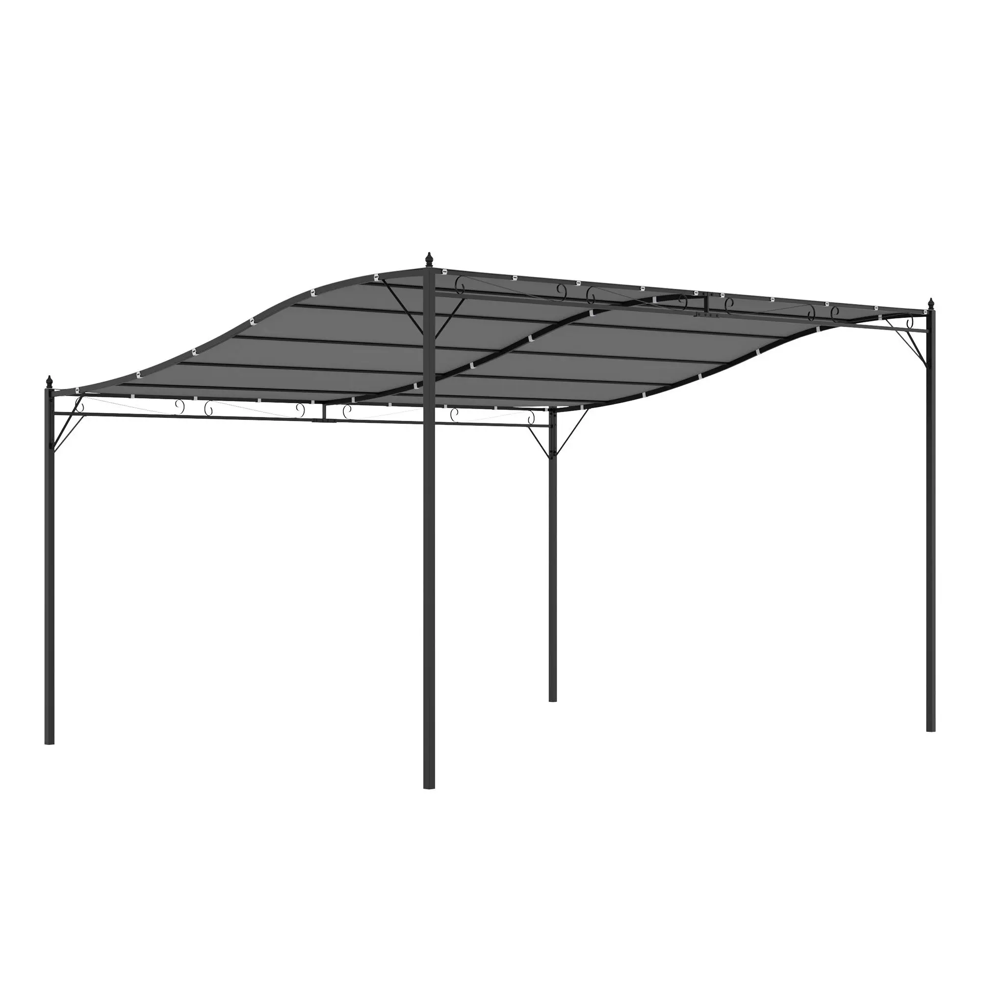 

For Outsunny 13' x 10' Outdoor Pergola Gazebo, Steel Patio Canopy with Weather-Resistant Fabric and Drainage Holes, Gray