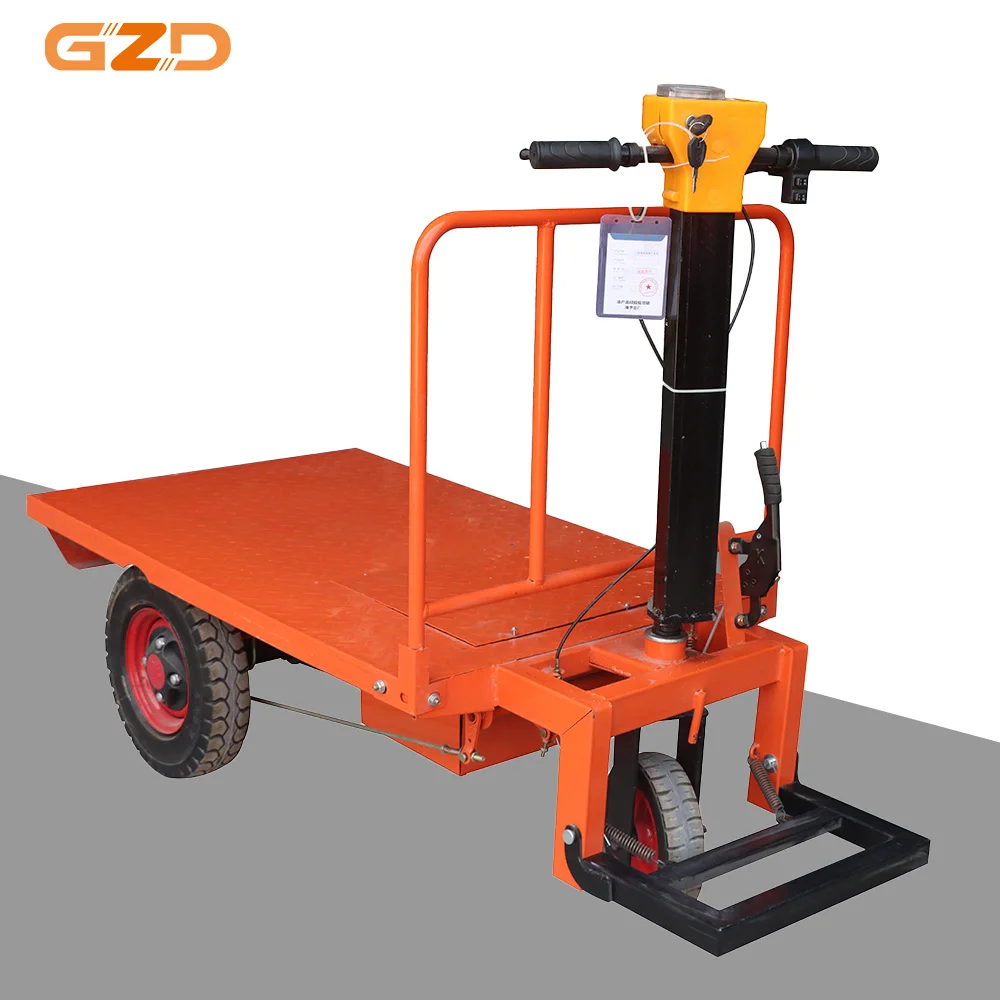 Work Tricycle Small Cargo Tricycle Electric Flatbed Cart Trolley Load Transport Pulling Cart Mini Flatbed Truck