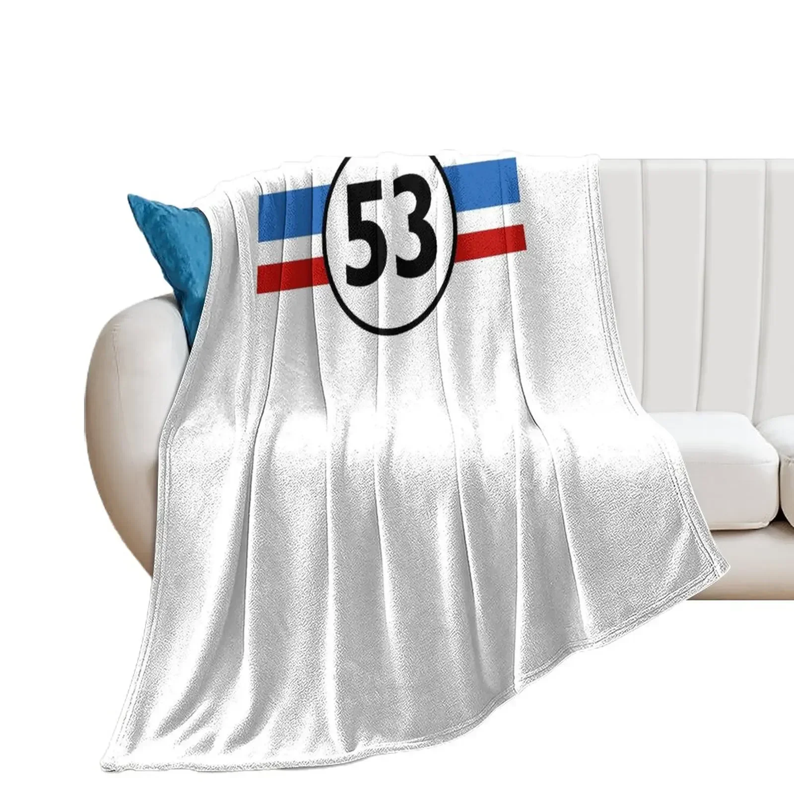 

Herbie 53 Racing Car 1963s Circle Logo Throw Blanket Picnic manga Blankets