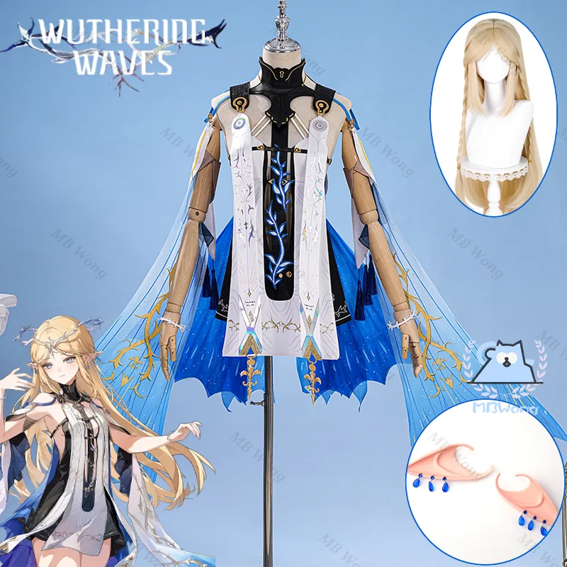 

Game Wuthering Waves Cartethyia Cosplay Costume Wig Shoes Blessed Maiden Cartethyia Outfit For Hallowmas Party Adult Women Men