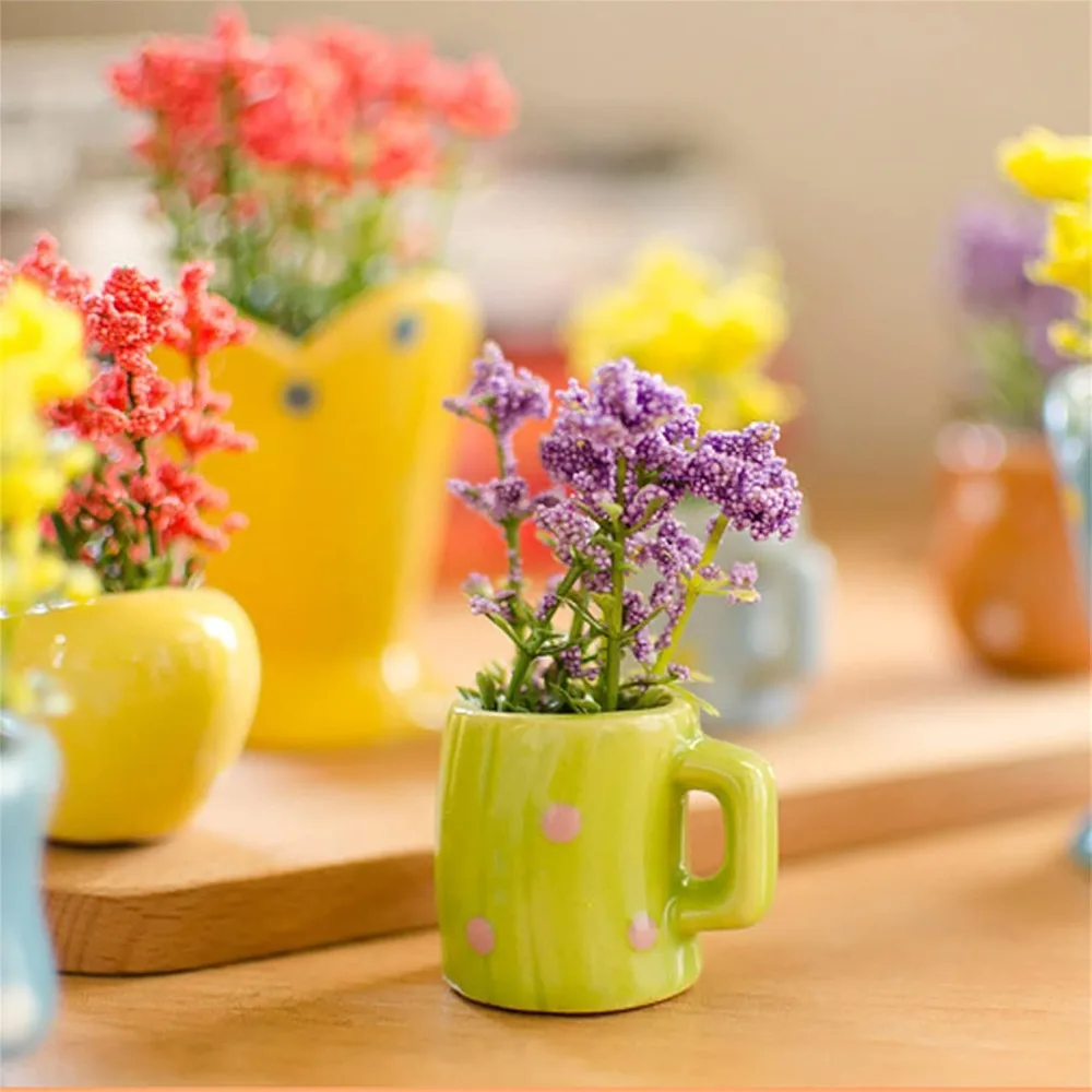 

Mini Ceramic Vase, Cute Plant Fridge Magnets, Funny Mini Plant Magnets, Simulation 3D Refrigerator, Set 6 Pack, Mini Vase