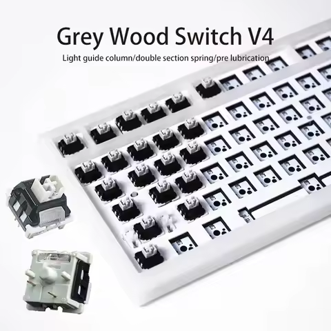 LEOBOG GrayWood V4 Switch Linear POM HIFI Switches For Custom Mechanical Keyboard KIT 5Pin With Light Guide Column DIY GMK67