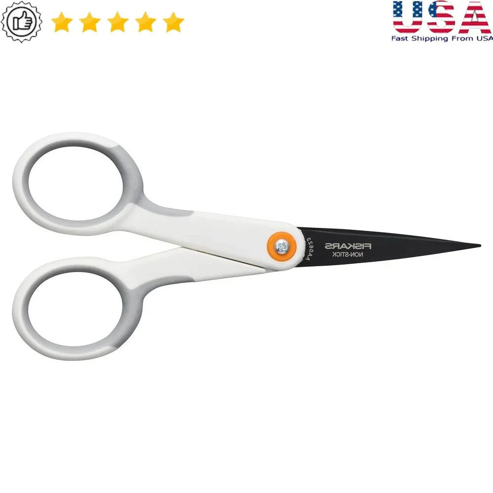 

5 Inch Micro-Tip Scissors Softgrip Ergonomic Handle Precision Stainless Steel Ideal Crafting Fabric Cutting School Projects