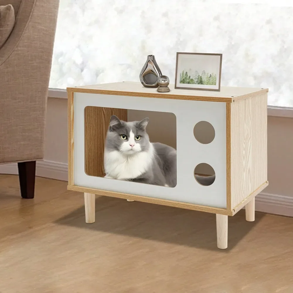 

Домик для собак, уличный вольер для собак, домик для кошек, напольная лежанка для кошек для использования в помещении, кошачий домик в форме телевизора 19.7x11.4x15.7 дюймов для использования в помещении, для всех видов домашних животных.