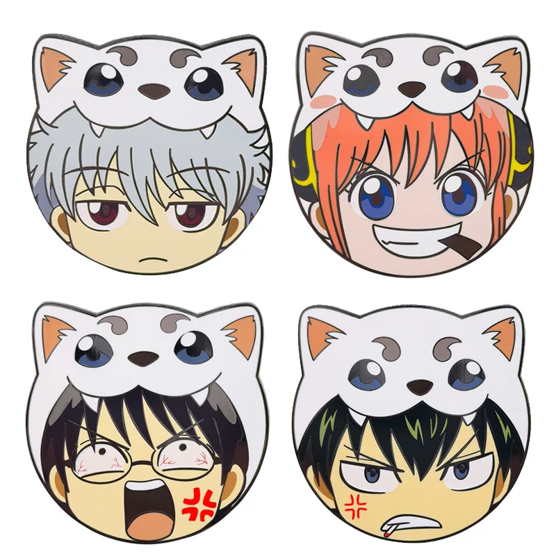 Insignias de Metal de Anime Gintama, alfileres de Gintoki Kagura Shinpachi Hijikata, broches de Manga, mochila, bolsa, ropa, solapa, decoración de juguete para Cosplay