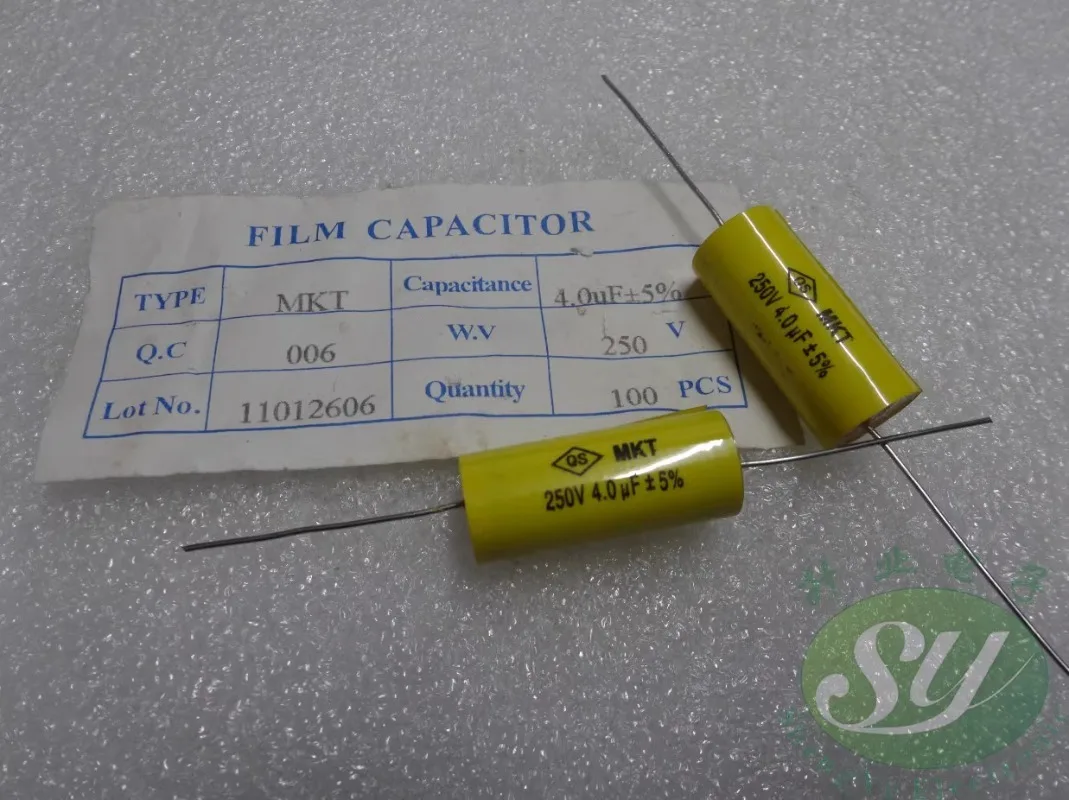 

20PCS QS MKT 4.0uf/250v 4u0 405 New copper pin axial non-polar frequency divider capacitor